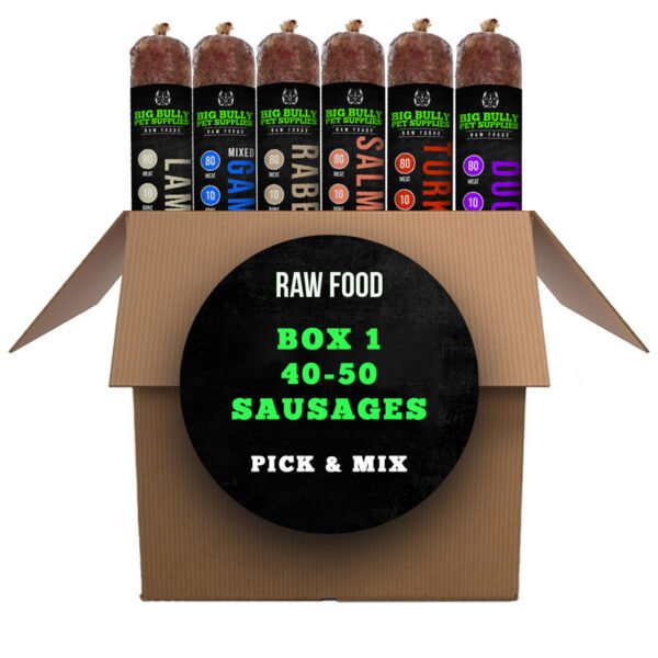 BOX 1: 40 - 50 COMPLETE 80/10/10 RAW FOOD SAUSAGES